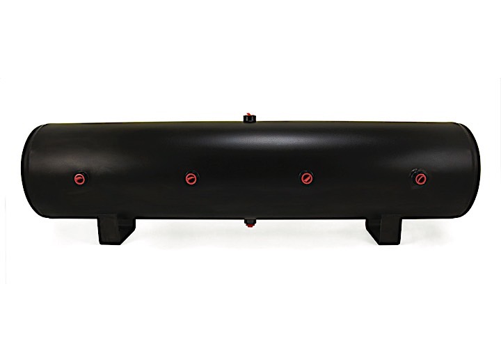 Air Lift Company 12 gal air tank- 12 1/2in. h x 44in. l with (8) 1/2in. ports powder coated gloss black Main Image
