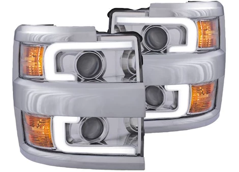 Anzo, Usa 15-16 silverado 25/3500hd projector headlights w/plank style design chrome w/amber driv/pass Main Image