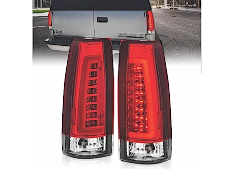 Anzo, Usa 88-02 escalade/c/k series led taillights chrome housing red/clear lens Main Image