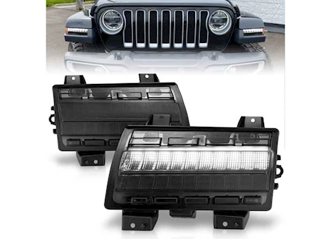 Anzo, Usa 18-21 wrangler jl/gladiator led side markers chrome housing smoke lens w/sequential signal Main Image