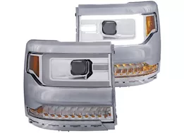 Anzo, Usa 16-17 silverado 1500 proj headlights w/plank style design chrome w/amber(hid type)driv/pass