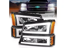 Anzo, Usa 03-06 silverado 1500/25003500/avalance/07 classic crystal headlights w/light bar