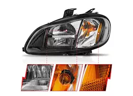 Anzo, Usa 02-14 freightliner m2 led crystal headlights black housing w/clear lens