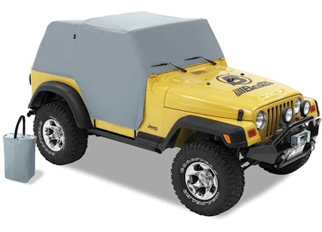 Bestop All-Weather Trail Cover for 76-86 Jeep CJ7 & 87-91 Wrangler YJ without a Top – Charcoal/Gray