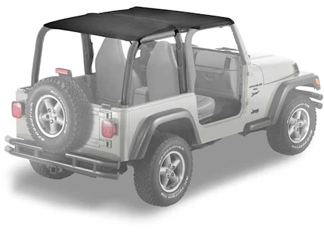 Bestop Strapless Bikini Top (Safari Length) for 97-02 Jeep Wrangler TJ – Black Denim Main Image