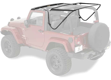 Bestop Inc. 07-18 wrangler 2dr replacement bows& frames kit for 10-18 supertop nx or factory cable top-black Main Image
