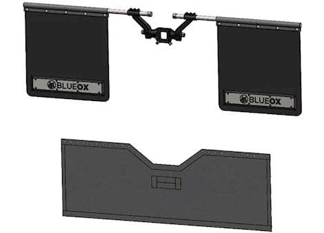 Blue Ox 2.5in receiver includes rock screen mud flap system black Main Image