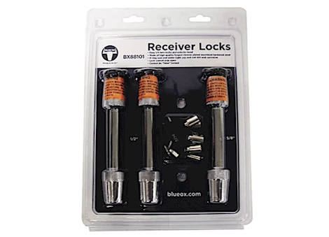 Blue Ox Receiver lock kit, (2) 1/2", (1) 5/8" Main Image
