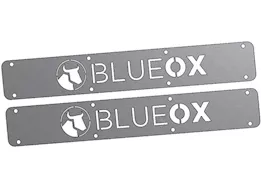 Blue Ox Mud flap trim plates silver, pair