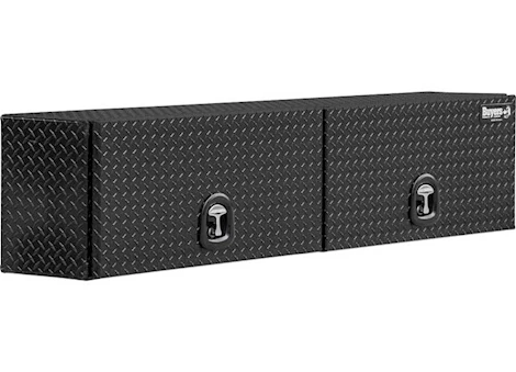 Buyers Products 16X13X88IN GLOSS BLACK DIA TREAD ALUM TOPSIDER TRUCK BOX W/FLIP-UP DOORS