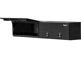 Buyers Products 16x13x96in gloss black dia tread alum topsider truck box w/flip-up doors