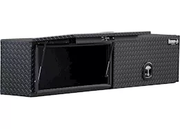 Buyers Products 16x13x88in matte black dia tread alum topsider truck box w/flip-up doors