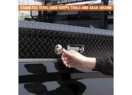 Buyers Products 13x16x56 inch gloss black diamond tread aluminum lo-sider truck box