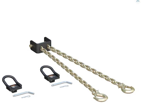 Curt Manufacturing CROSSWING 5TH WHEEL SAFETY CHAIN ASSEMBLY W/RAIL ANCHORS