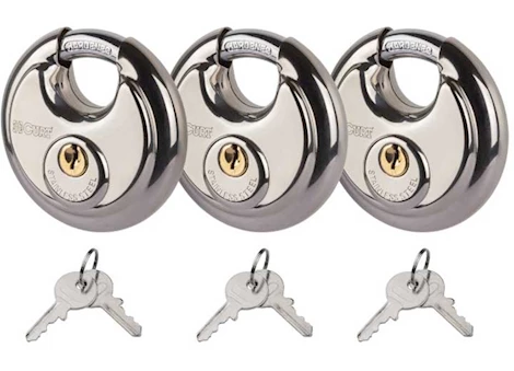 Curt Manufacturing Stainless steel disc/puck locks 3 pack Main Image