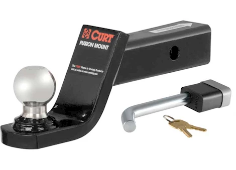 Curt Manufacturing Class iii/iv towing starter kit(includes 4in drop ball mount+2in chrome ball+locking receiver pin) Main Image