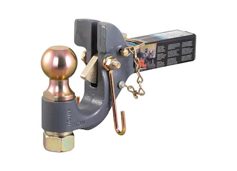Curt Manufacturing SECURELATCH RECEIVER-MOUNT BALL & PINTLE HITCH (2IN SHANK, 2 5/16IN BALL, 14K)