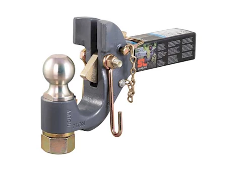 Curt Manufacturing SECURELATCH RECEIVER-MOUNT BALL & PINTLE HITCH (2IN SHANK, 2IN BALL, 14K)