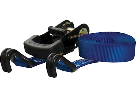 Curt Manufacturing (single)ratchet strap 2200/733 16ft x 1in blue w/rubber coated s-hooks Main Image