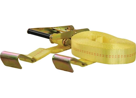 Curt Manufacturing (single)ratchet strap 10000lb/3333lb 27ft x 2in yellow w/yellow zinc flat-hooks Main Image