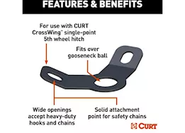 Curt Manufacturing Crosswing 5th wheel safety chain anchor plate for gooseneck ball