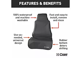 Curt Manufacturing Seat defender 58inx23in removable waterproof black bucket seat cover
