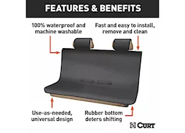 Curt Manufacturing Seat defender 58inx55in removable waterproof black bench seat cover