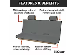 Curt Manufacturing Seat defender 58inx63in removable waterproof grey xl bench truck seat cover