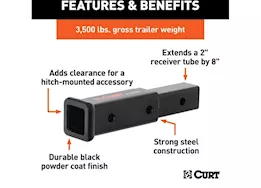 Curt Manufacturing 8in receiver tube extender for 2in receivers 3500lb