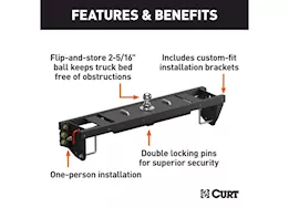 Curt Manufacturing (kit)20-c silverado/sierra 2500/3500(exc cab&chassis) gooseneck hitch(60611+60701)