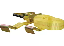 Curt Manufacturing (single)ratchet strap 10000lb/3333lb 27ft x 2in yellow w/yellow zinc flat-hooks