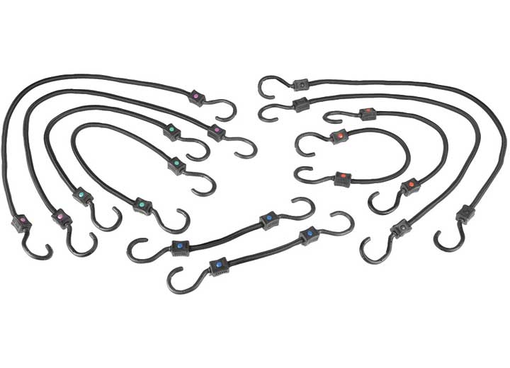 Draw-Tite 10pc triple strength bungee cord assortment (2)12in/(2)18in/(2)24in/(4)32in Main Image