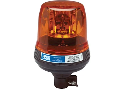 Ecco Safety Group ROTATING BEACON: LOW PROFILE, 12VDC, 160 FPM, FLEXI DIN POLE MOUNT, AMBER