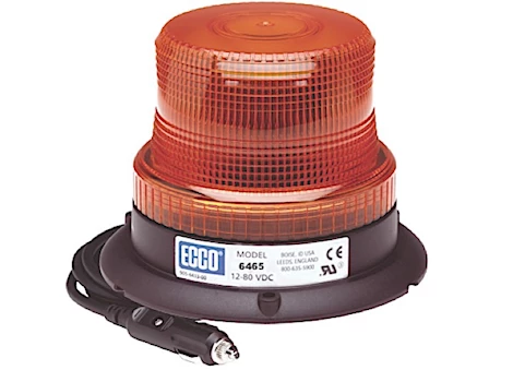 Ecco Safety Group Led beacon: low profile, 12-80vdc, pulse8 flash, magnet mount, amber Main Image