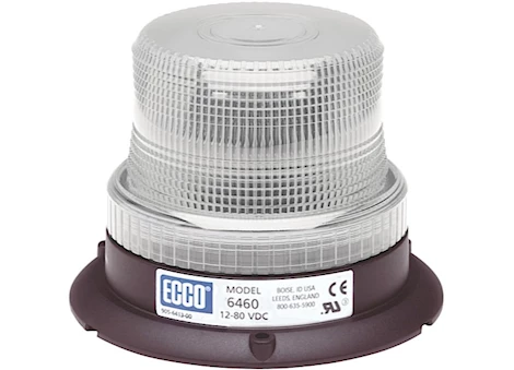 Ecco Safety Group LED BEACON: LOW PROFILE, 12-80VDC, PULSE8 FLASH, CLEAR