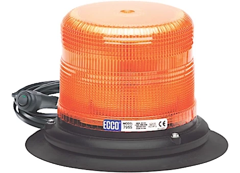 Ecco Safety Group SAE CLASS 1 LED AMBER BEACON LOW PROFILE ALUMINUM BASE PULSE8 FLASH PATTERN W/VACUUM-MAGNET MOUNT