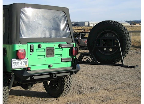 Fab Fours Inc. 97-17 jeep tj/lj/jk rear tire carrier (needs base bumper) matte black Main Image
