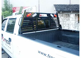 Frontier Truck Gear Headache Rack With Open Center Punch Plate and Lights