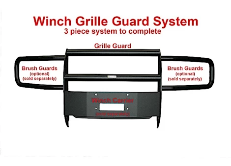 Go Industries Commercial grade winch system grille guard 19-c silverado 2500hd/3500 - black Main Image