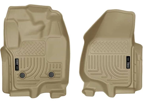 Husky Liner 12-16 super duty f250/f350/f450 w/ds foot rest w/o man shifter front floor liners tan Main Image