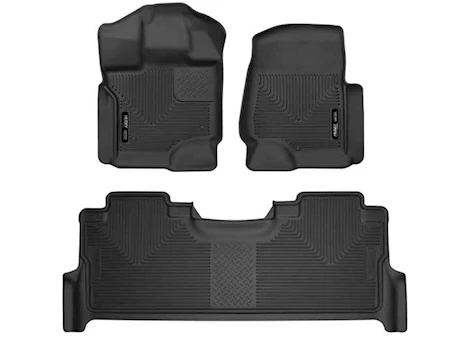 Husky Liner 17-23 f250/f350 crew x-act contour series black front & 2nd row floor liners Main Image
