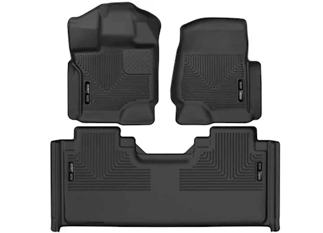 Husky Liner 17-23 f250/f350/f450 superduty supercrew front/2nd seat floor liners black Main Image