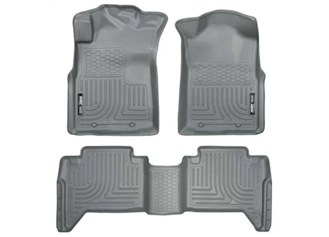 Husky Liner 05-15 tacoma crew cab weatherbeater front & 2nd seat floor liners grey Main Image