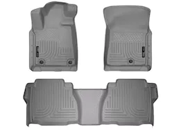 Husky Liner WeatherBeater Front & 2nd Seat Floor Liner Set - Grey for Double Cab or CrewMax Cab