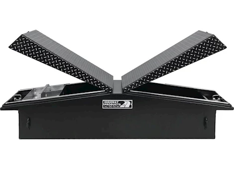 Highway 71"x16"x23" Gull Wing Diamond Plate/Leopard Lid with Smooth Body Tool Box