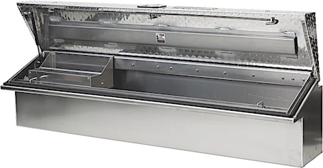 Highway Products 65x16x16 low side tool box with smooth aluminum base/diamond plate lid Main Image
