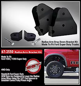 ReadyLift Suspension 05-16 f250/f350 super duty radius arm bracket kit & 1.0in lower spring spacers