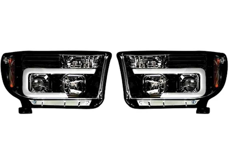 Recon Truck Accessories 07-13 TUNDRA/SEQUOIA PROJECTOR HEADLIGHTS W/HIGH POWER SMOOTH OLED HALOS/DRL-SMOKED/BLACK