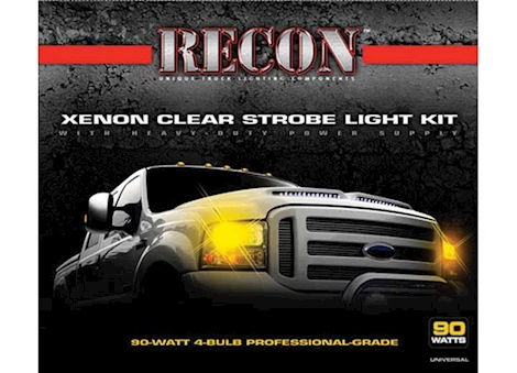 Recon Truck Accessories 90-WATT 4-BULB PROFESSIONAL-GRADE XENON AMBER STROBE LIGHT KIT