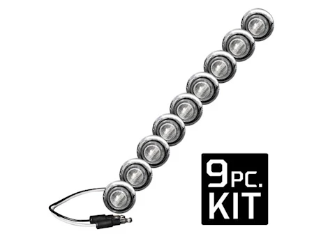 Recon Truck Accessories Universal white led front lower air dam light kit w/clear lens and chrome bezel Main Image